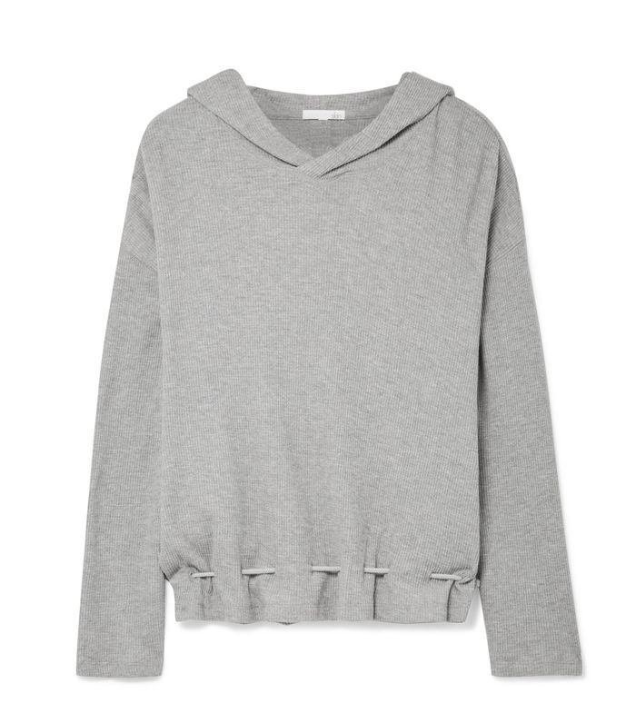 英格丽华夫格针织棉混纺连帽顶部