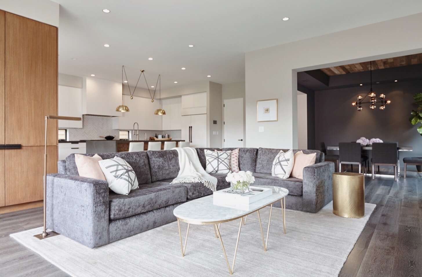 现代客厅配有划分。