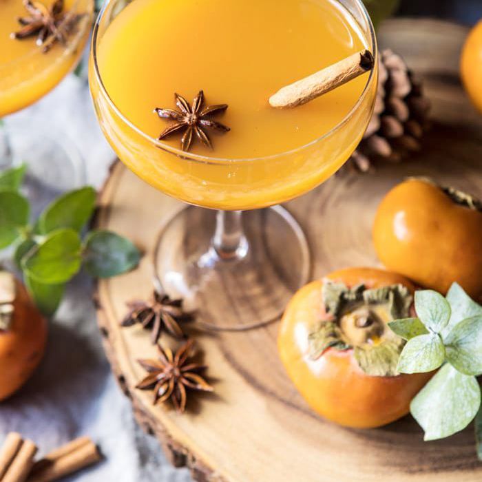 五香柿子感恩鸡尾酒