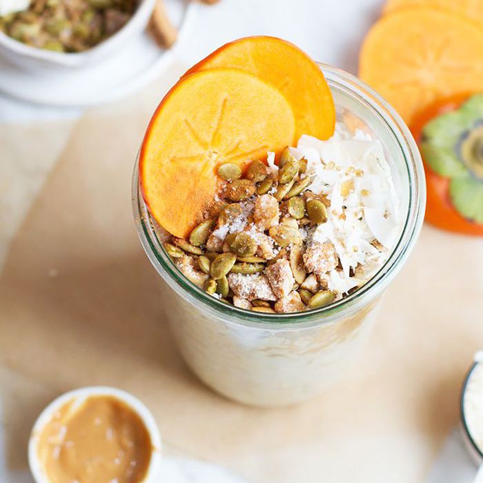 光感恩早餐理念 - 柿子Pepita糖粉奶油细末隔夜燕麦