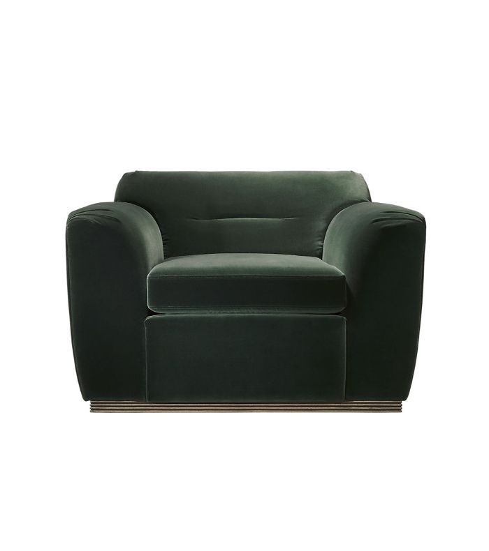 克莱夫折叠的云杉绿色天鹅绒扶手椅