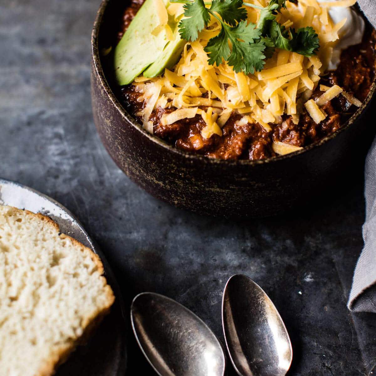 Crockpot牛肉辣椒，碎牛肉食谱