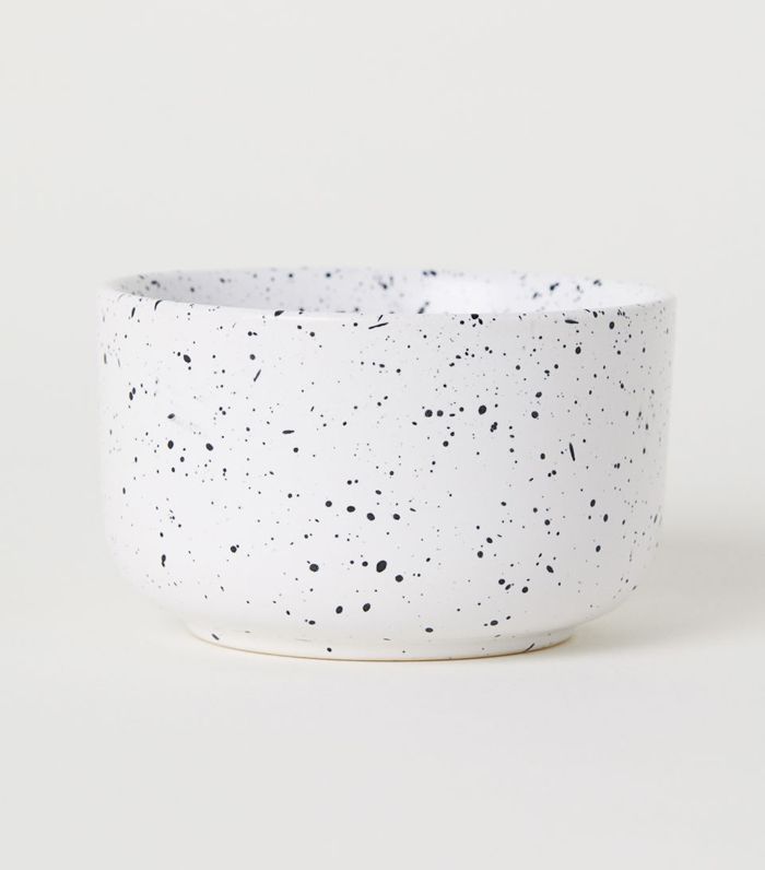 -手绘炻器碗-白/黑点- H & m家