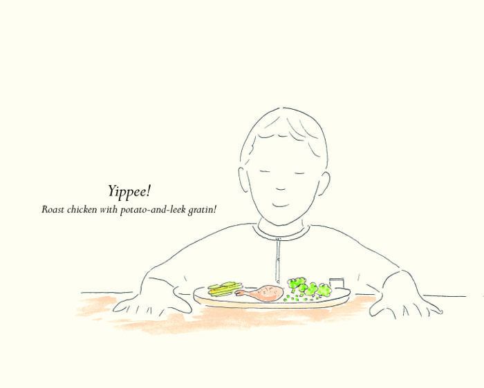 孩子吃晚饭的说明