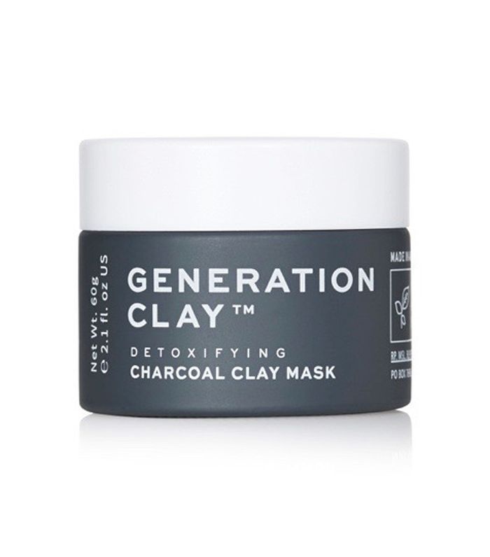 一款灰色陶罐代粘土解毒炭泥面膜，适合痘痘患者使用。”class=