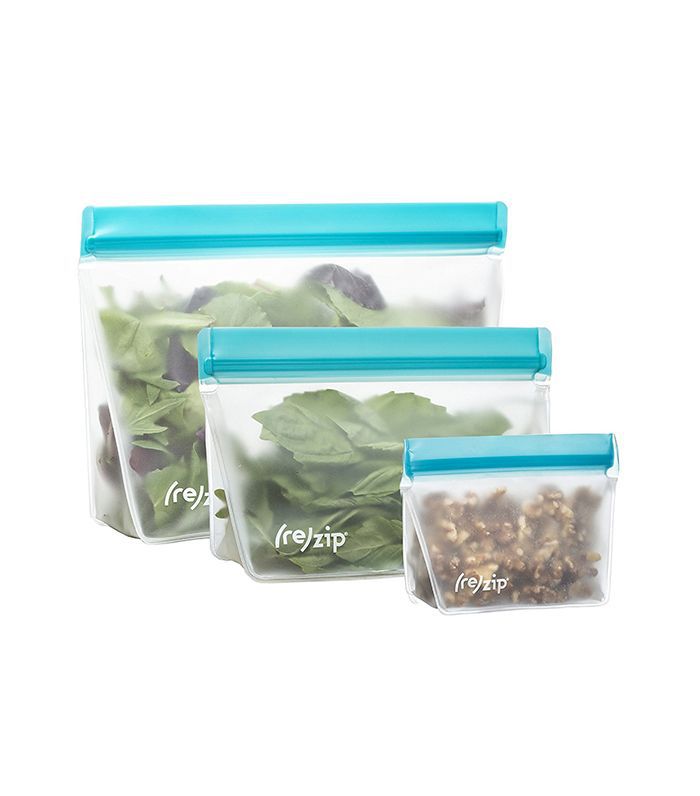 重新压缩3件站立防漏可重复使用的收纳袋套件