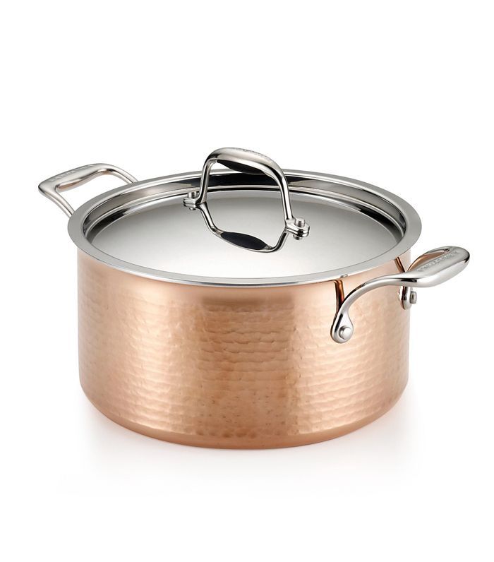 LAGOSTINA Martellata三股铜5夸脱。涵盖炖锅