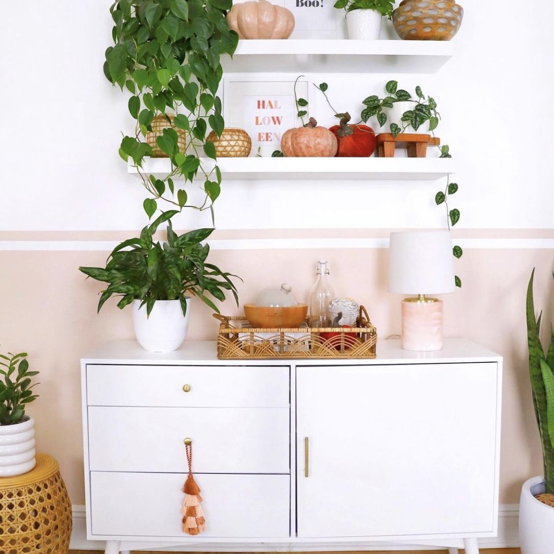 粉红色的墙壁。