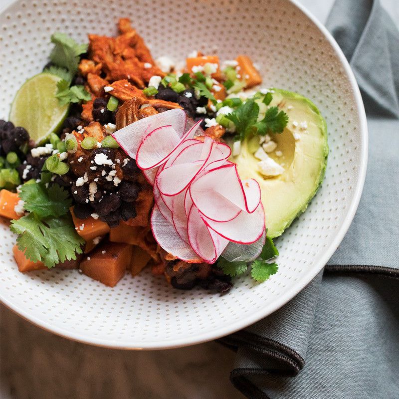 墨西哥鸡丝辛加卷饼碗