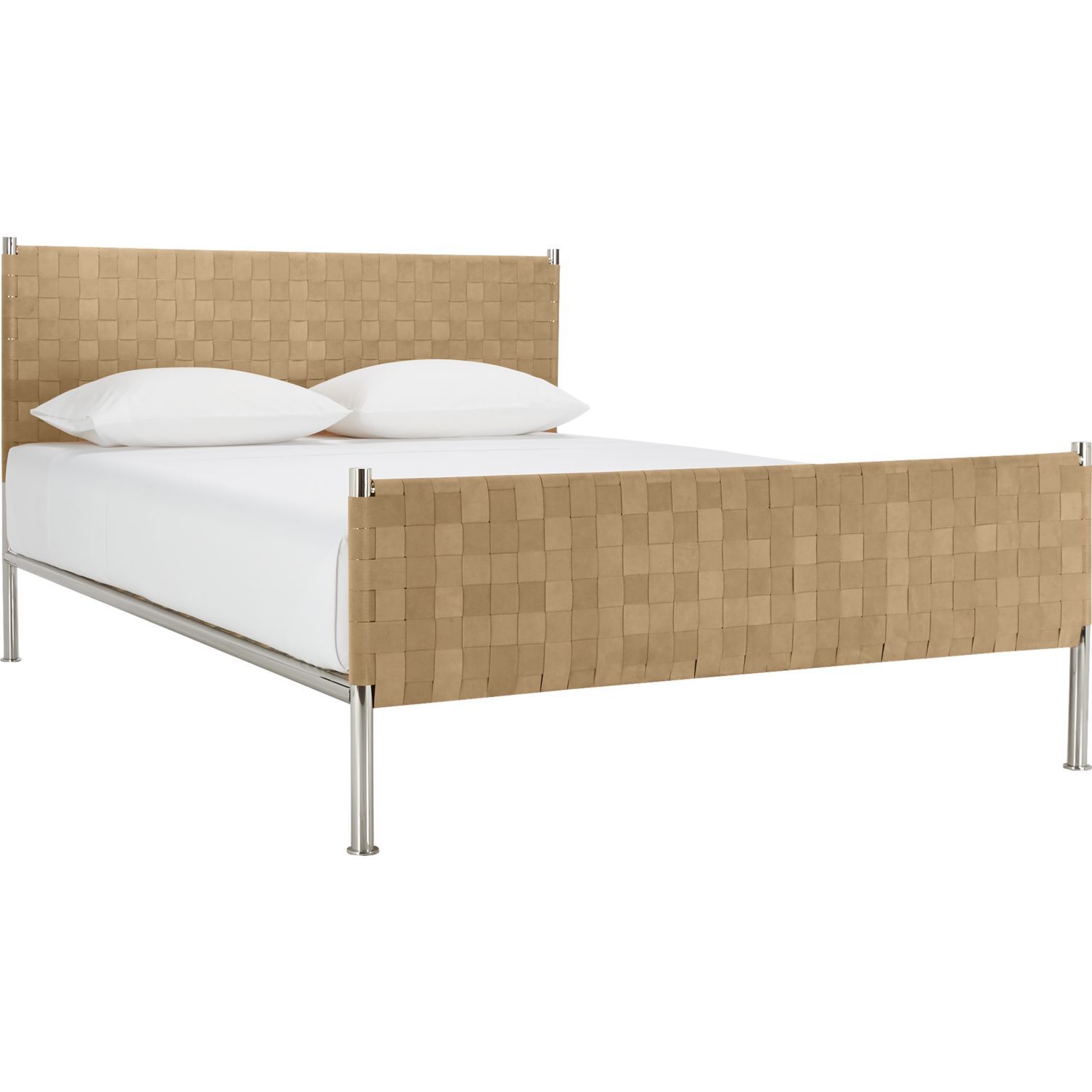 编织棕色绒面革床