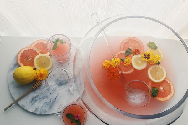 橙子和花的冲压碗