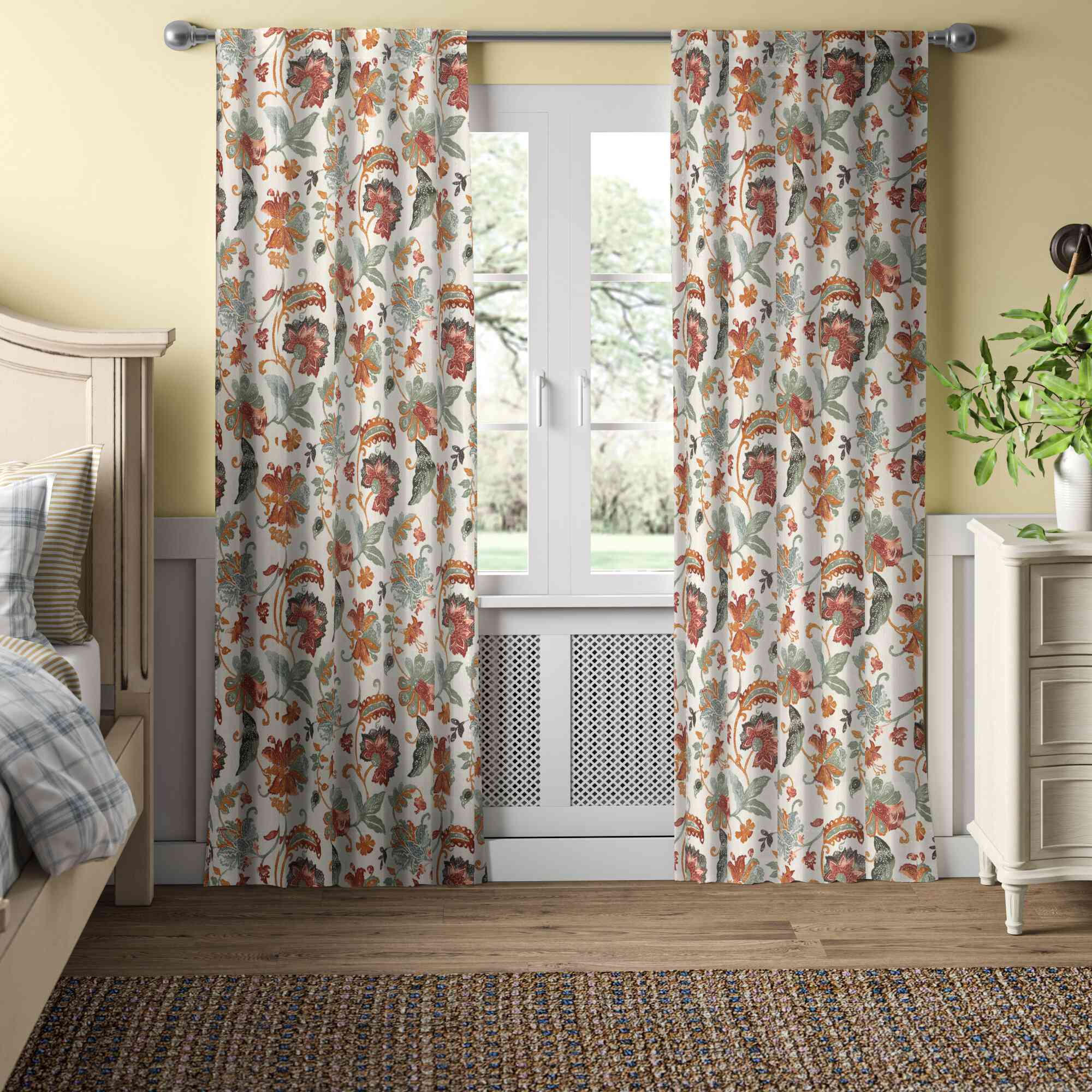 桦树巷Jessamy花遮光窗帘面板