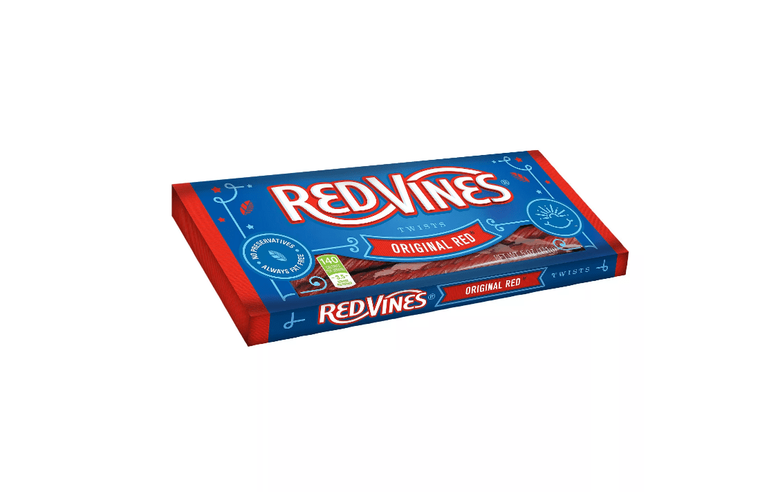 红葡萄的糖果在红原的框。