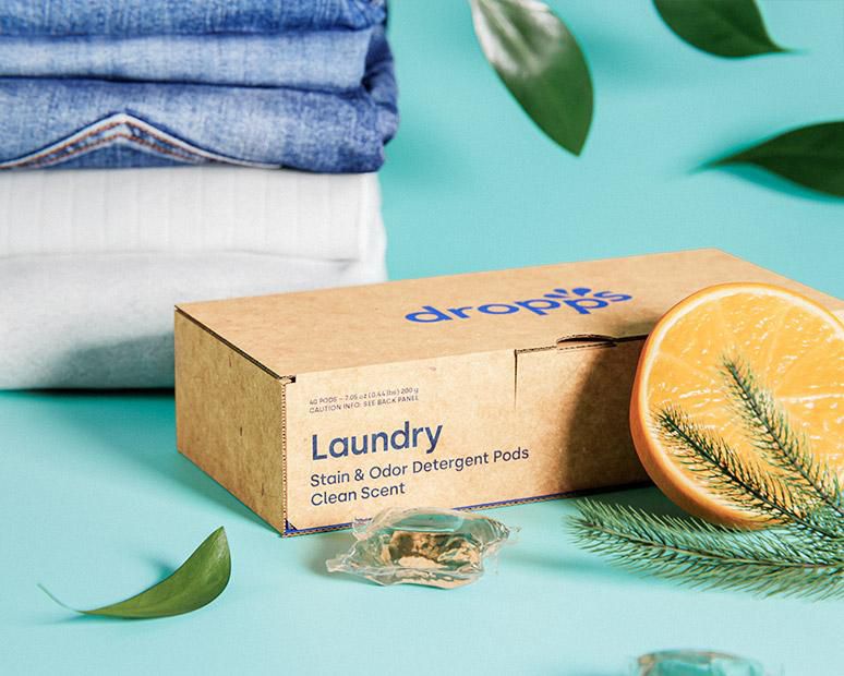 Dropps污渍和气味洗衣洗涤剂豆荚