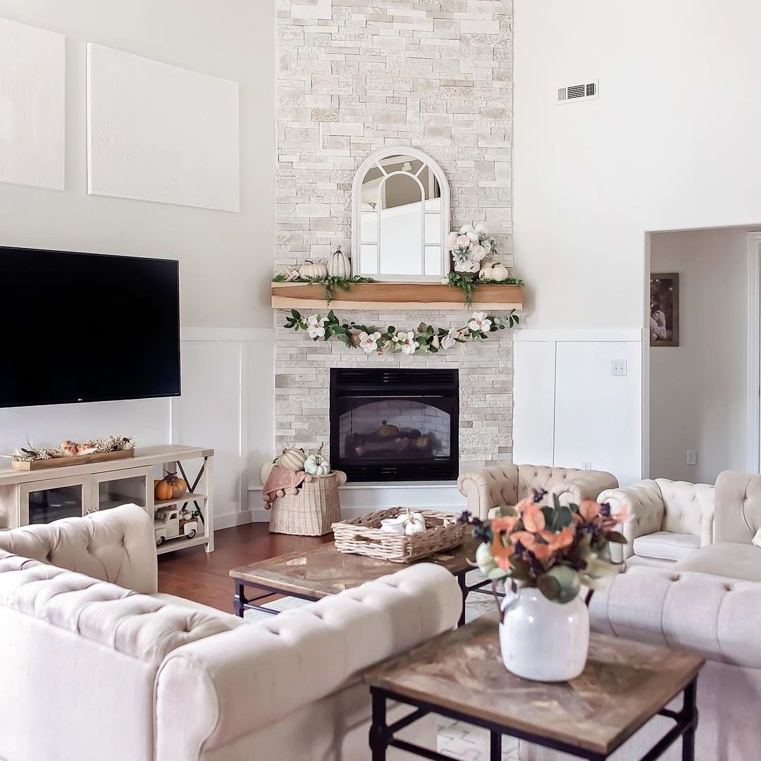 秋季装饰客厅假花