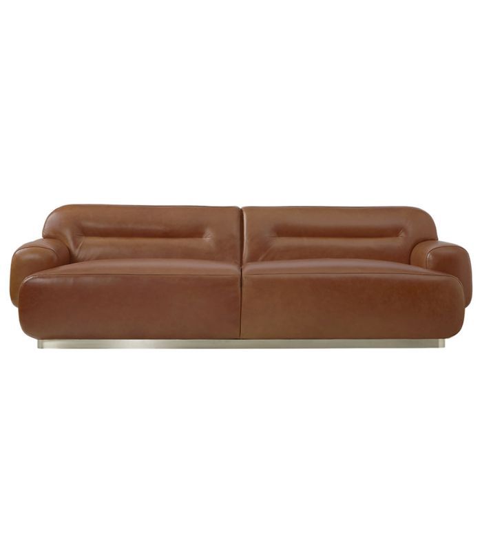 洛根棕色真皮沙发