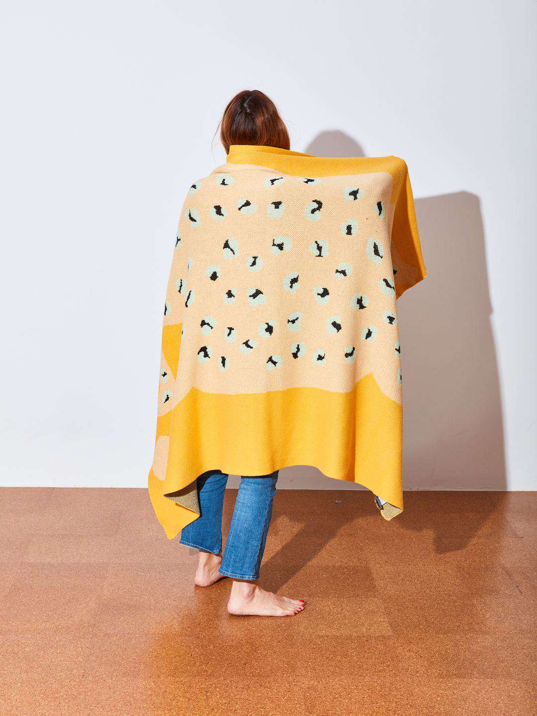 冷野餐豹纹针织毯