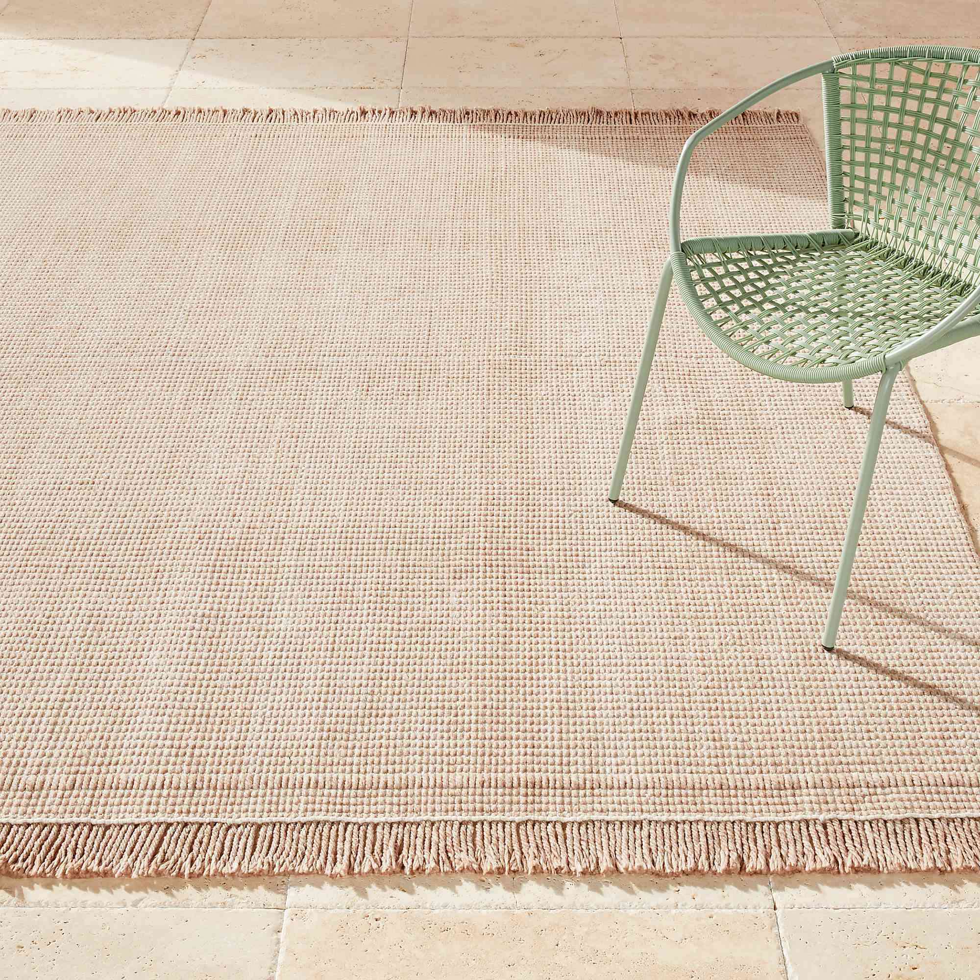 CB2 Theo天然白色户外地毯