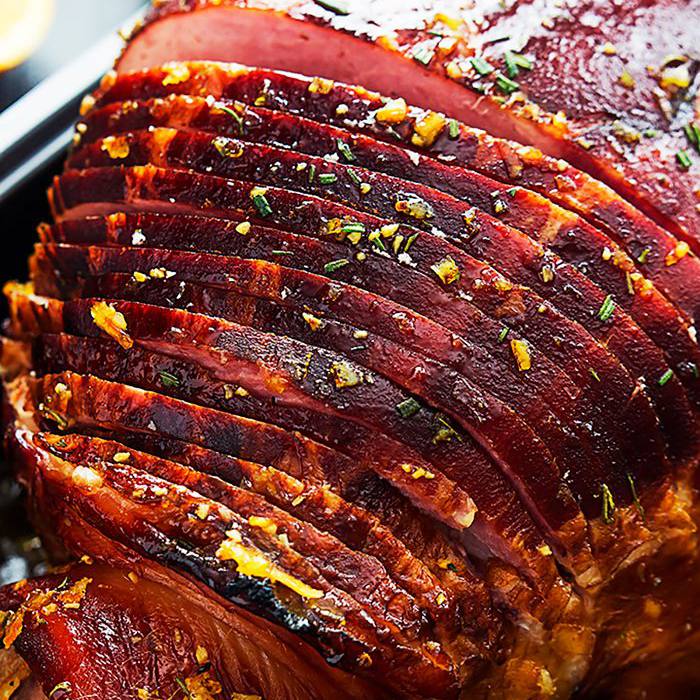 感恩节土耳其的替代品 - 迷迭香柑橘釉火腿