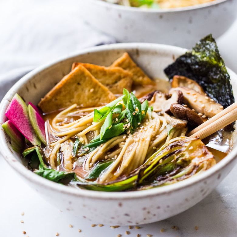 素食拉面味噌汤香菇