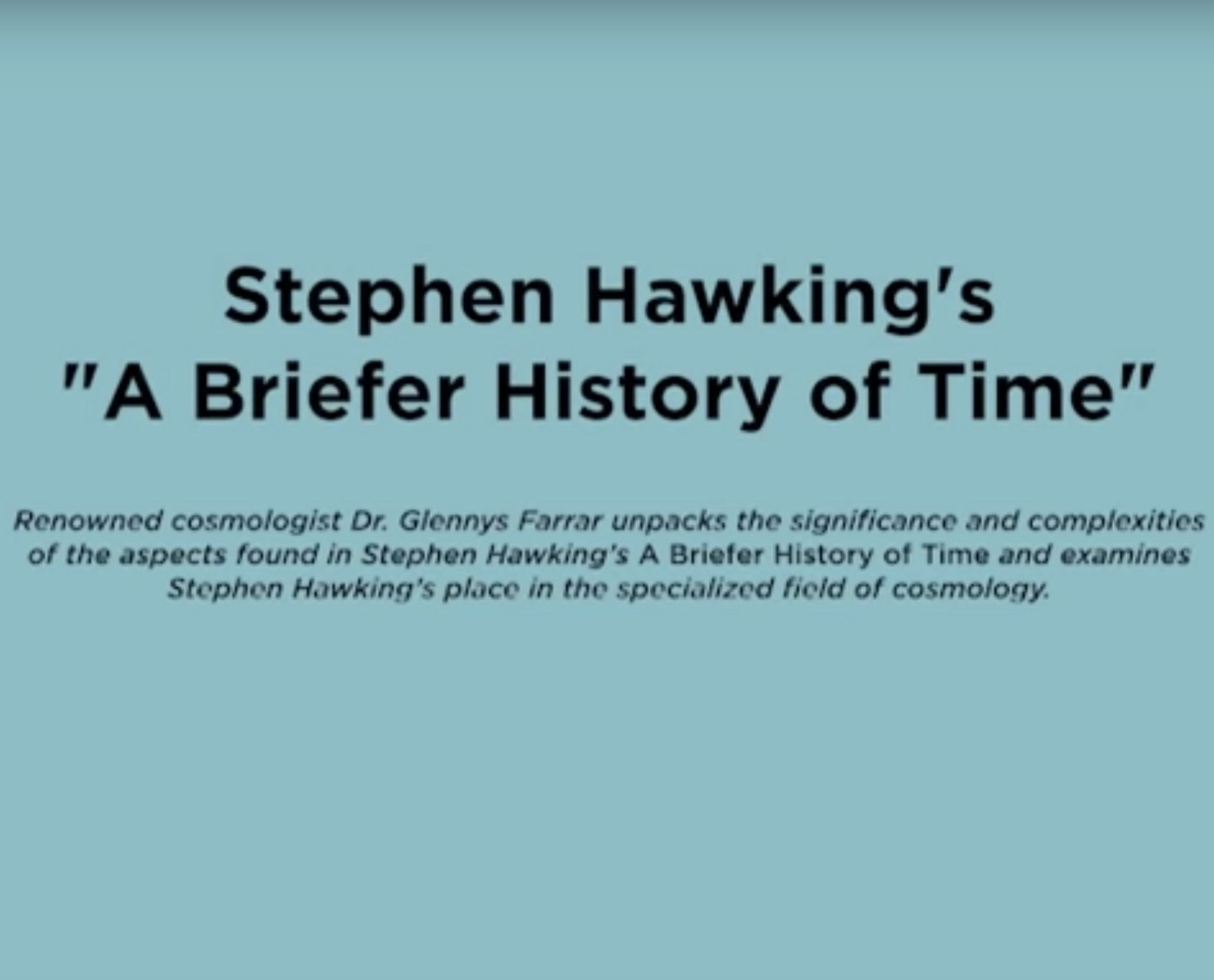 斯蒂芬·霍金的纪录片