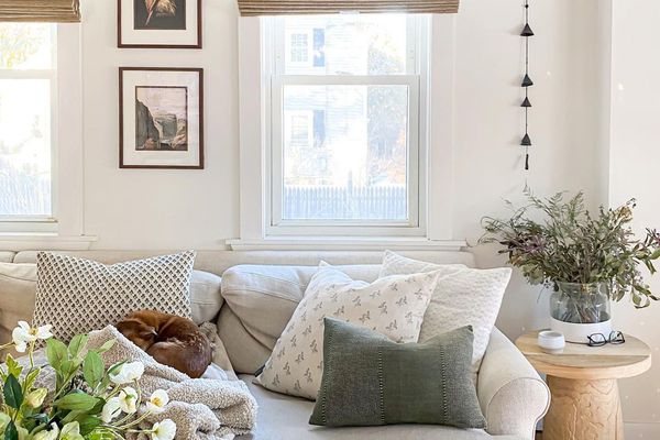 农舍舒适的中立客厅。