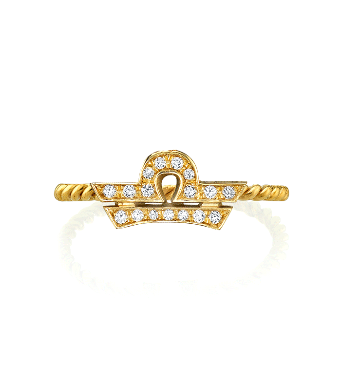 最后一行钻石十二生肖戒指天秤座