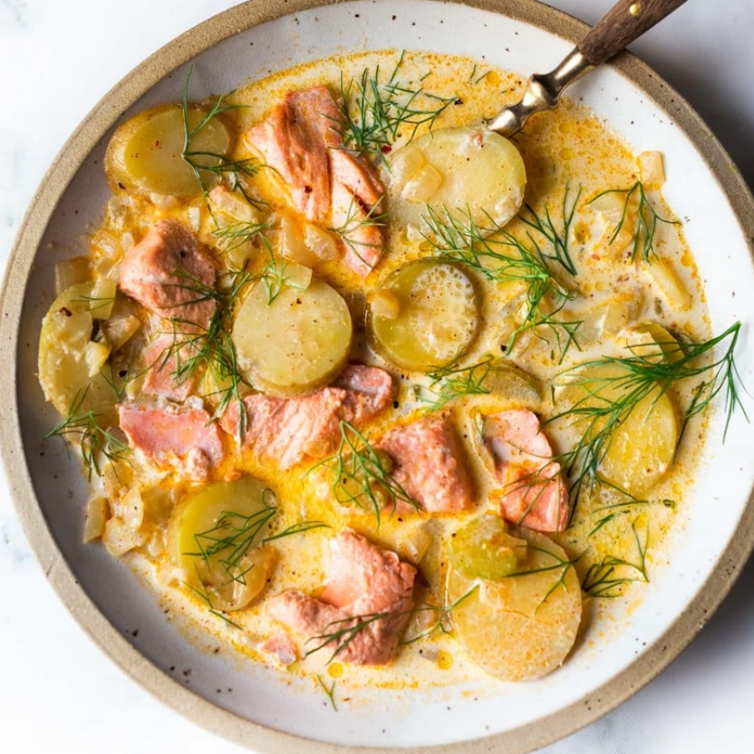 简单的鲑鱼杂烩