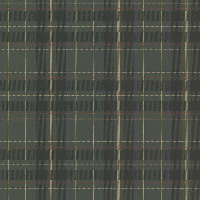 灯塔屋喀里多尼亚深绿色格子墙纸