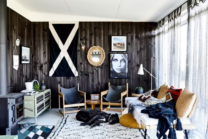 木和皮革的口音在空中食宿