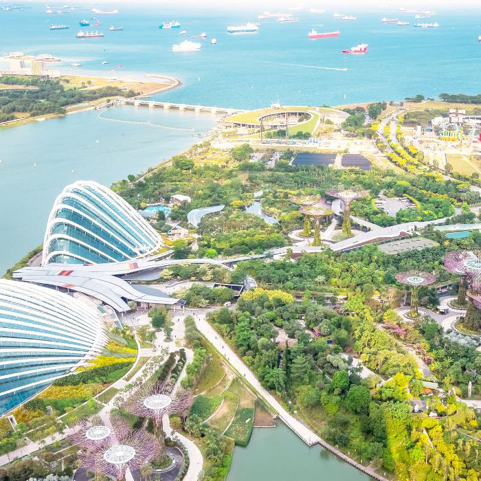 新加坡的鸟瞰图。