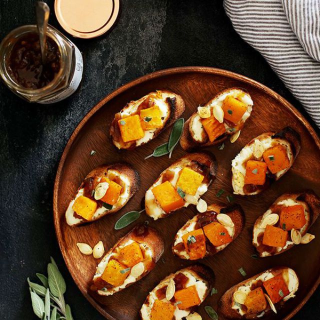 烤南瓜Bruschetta的