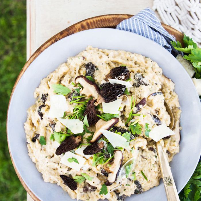 素食食谱秋季 - 野生蘑菇烩饭