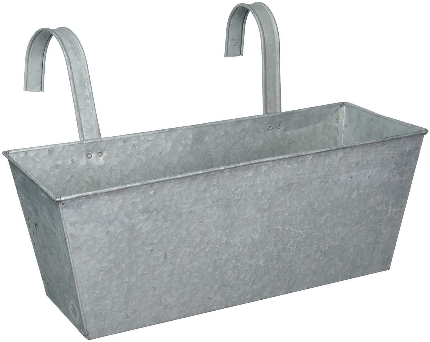 Esschert设计老锌矩形阳台花卉花盆