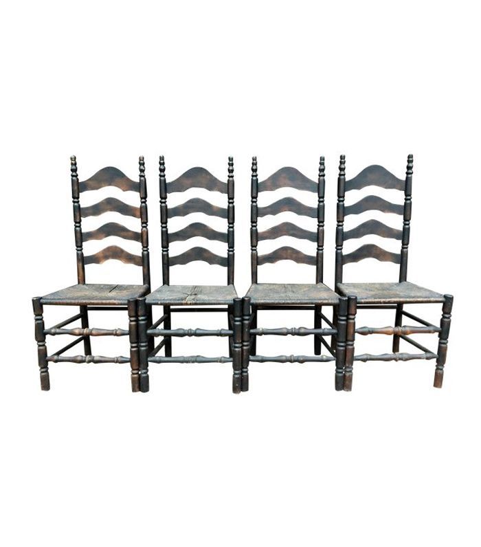 法国农舍Ladderback椅 - 设置4