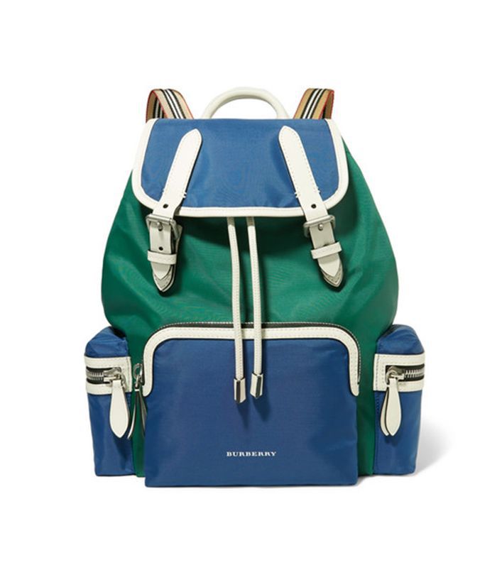 巴宝莉真皮包裹的外壳背包