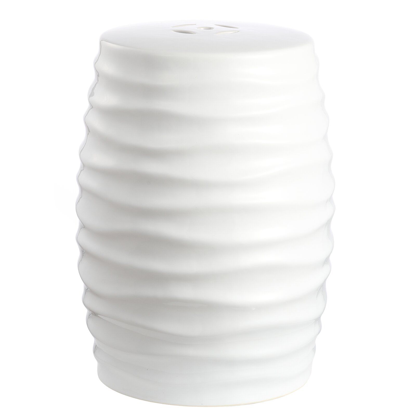 白色斯图贝克陶瓷花园凳