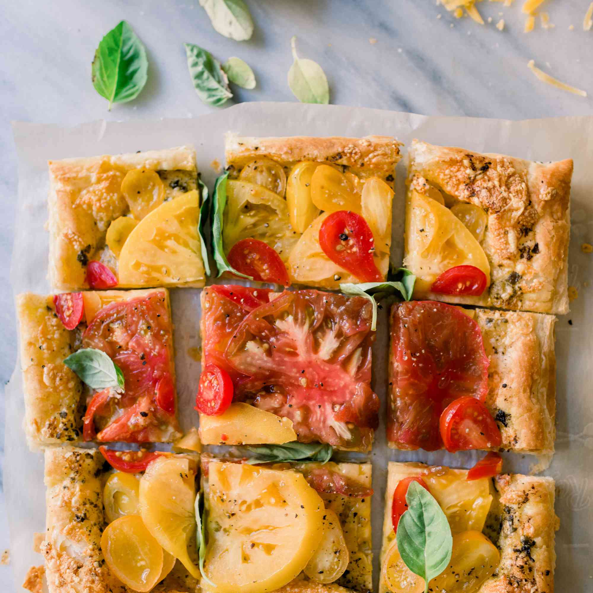 切达香蒜酱西红柿传家宝挞