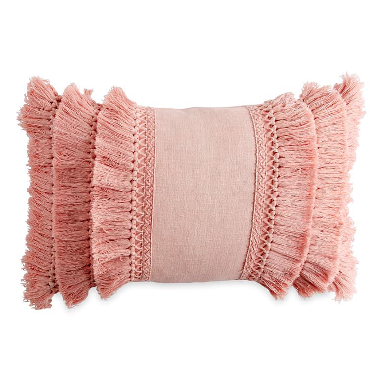 粉色条纹的枕头