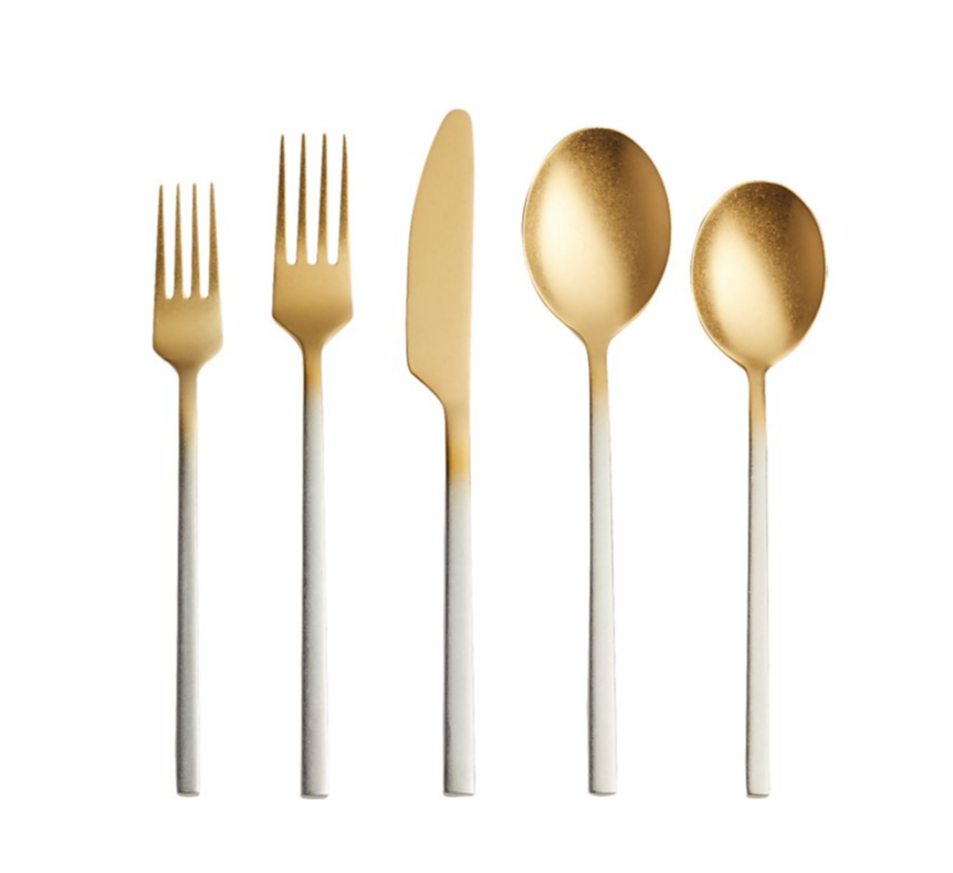 CB2 20件引脚重挫双色餐具套装