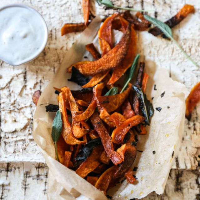 烤奶油南瓜薯条