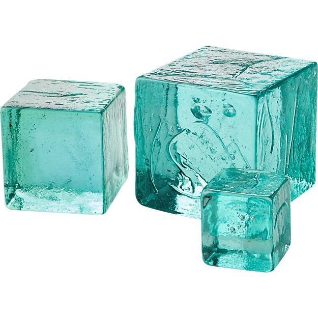 CB2再生玻璃立方体，一套三个