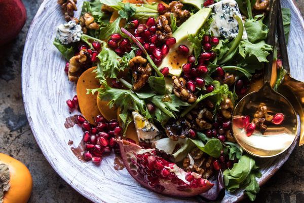 石榴鲕梨沙拉用蜜饯核桃