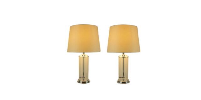 切萨皮克湾有限公司的透明玻璃缸可填充台灯与白色织物遮光套2