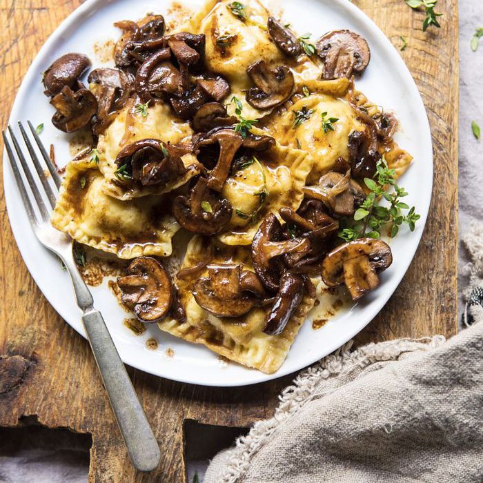 奶油香菇意大利馄饨-素食波多贝罗蘑菇食谱