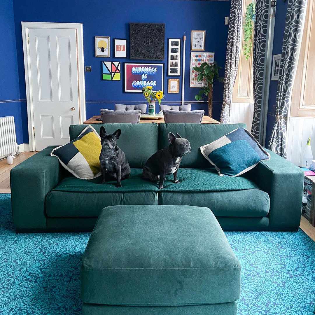 客厅地毯想法蓝色