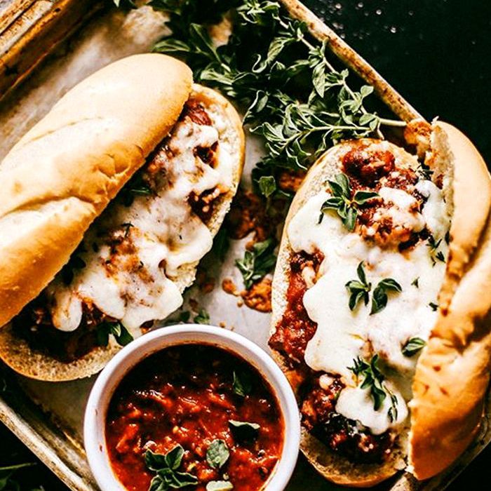 食物，灵感，肉丸三明治