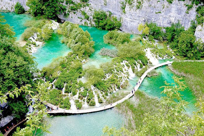 郁郁葱葱的绿湖克罗地亚