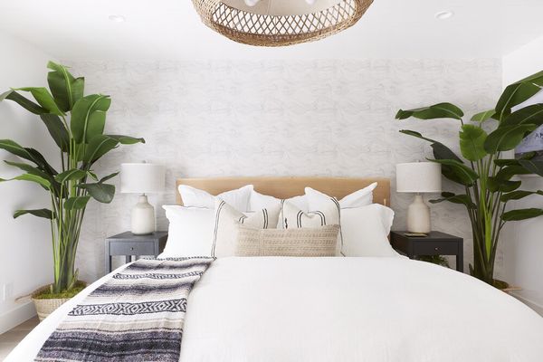 有两棵大香蕉树的沙滩卧室。