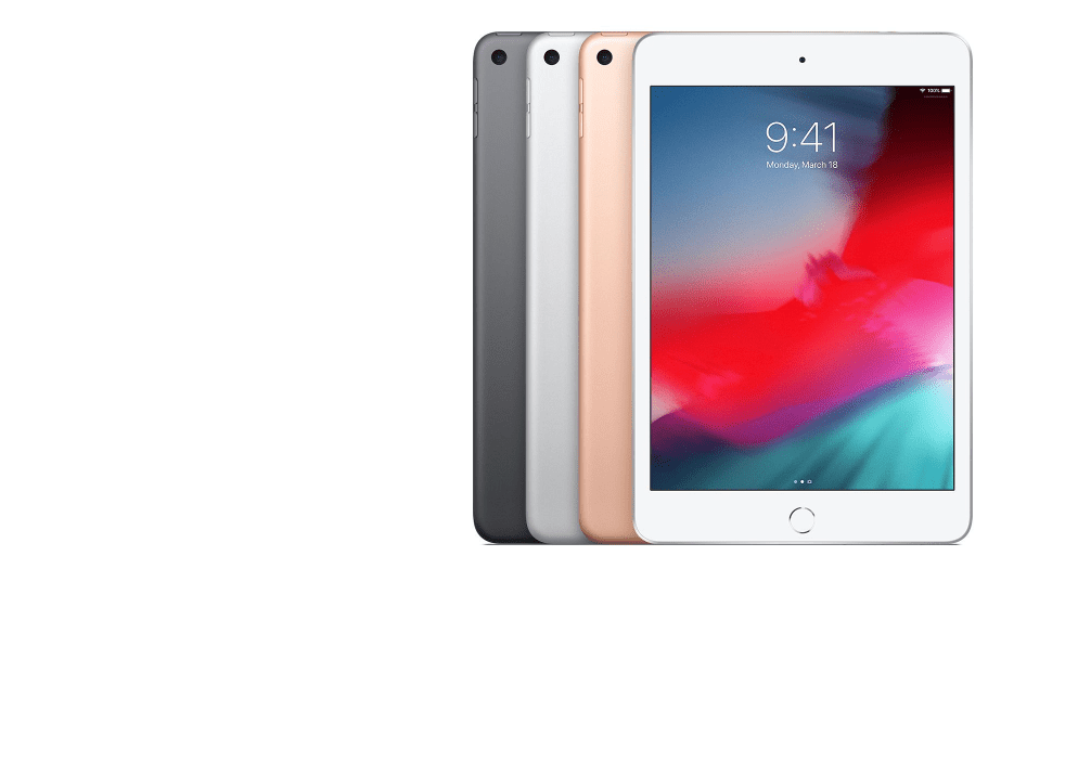 苹果iPad在扭蛋黑色，灰色，粉红色和白色。